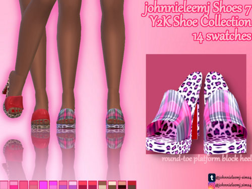 More information about "johnnieleemj Shoes 7 (Y2K Collection) Round Toe Platform Block Heel"