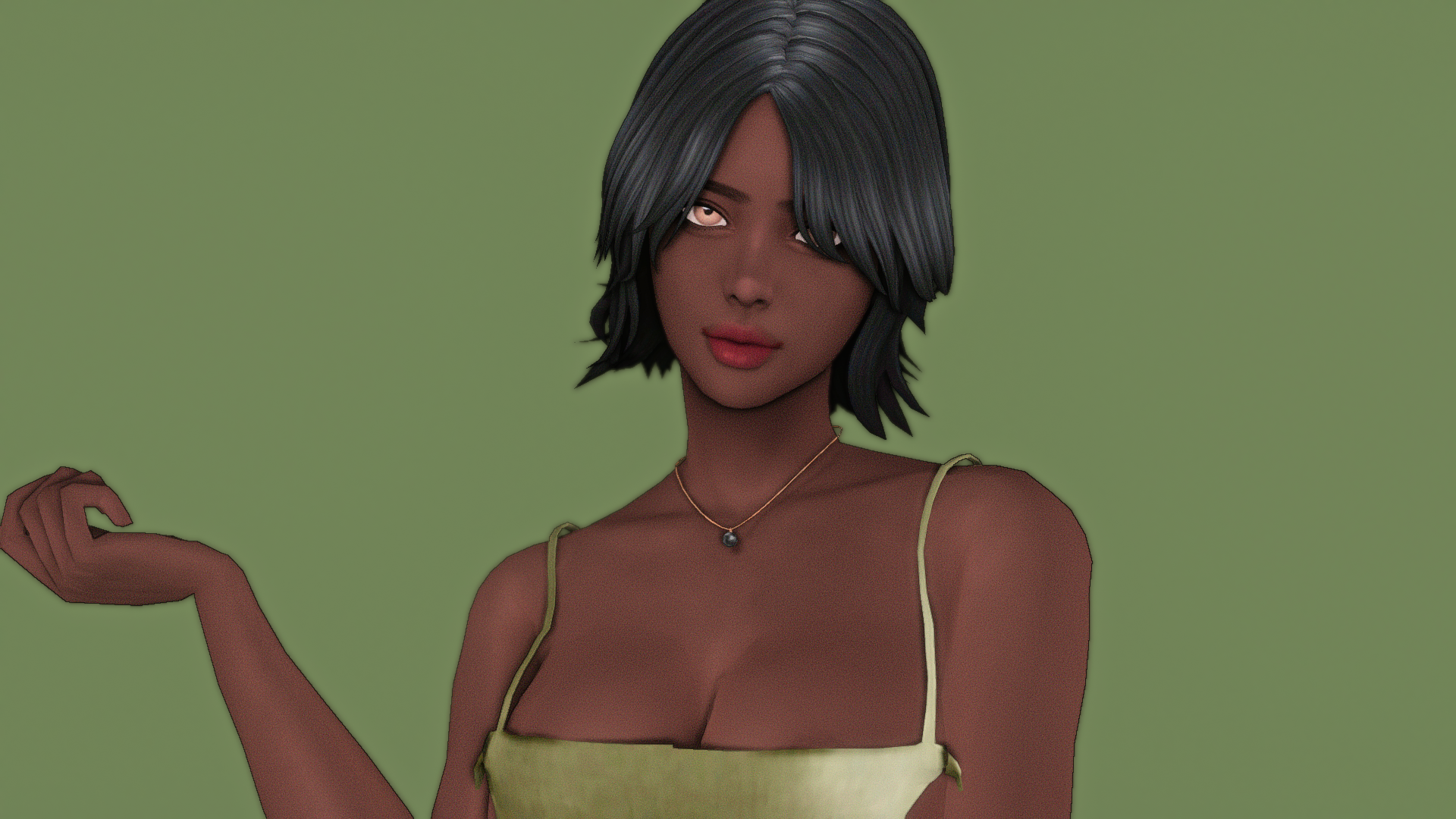 girl with green dress