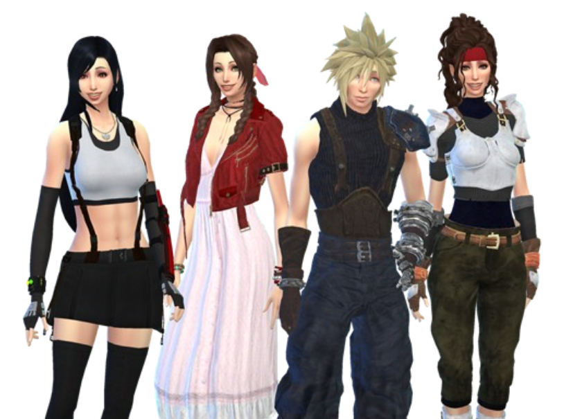 Cloud and his Girls Tifa, Aerith, and Jessie
