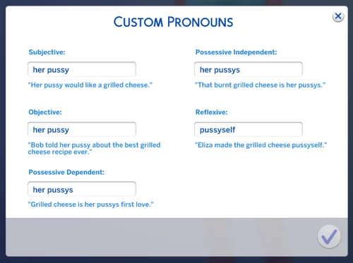 More information about "Pronouns for TS4"