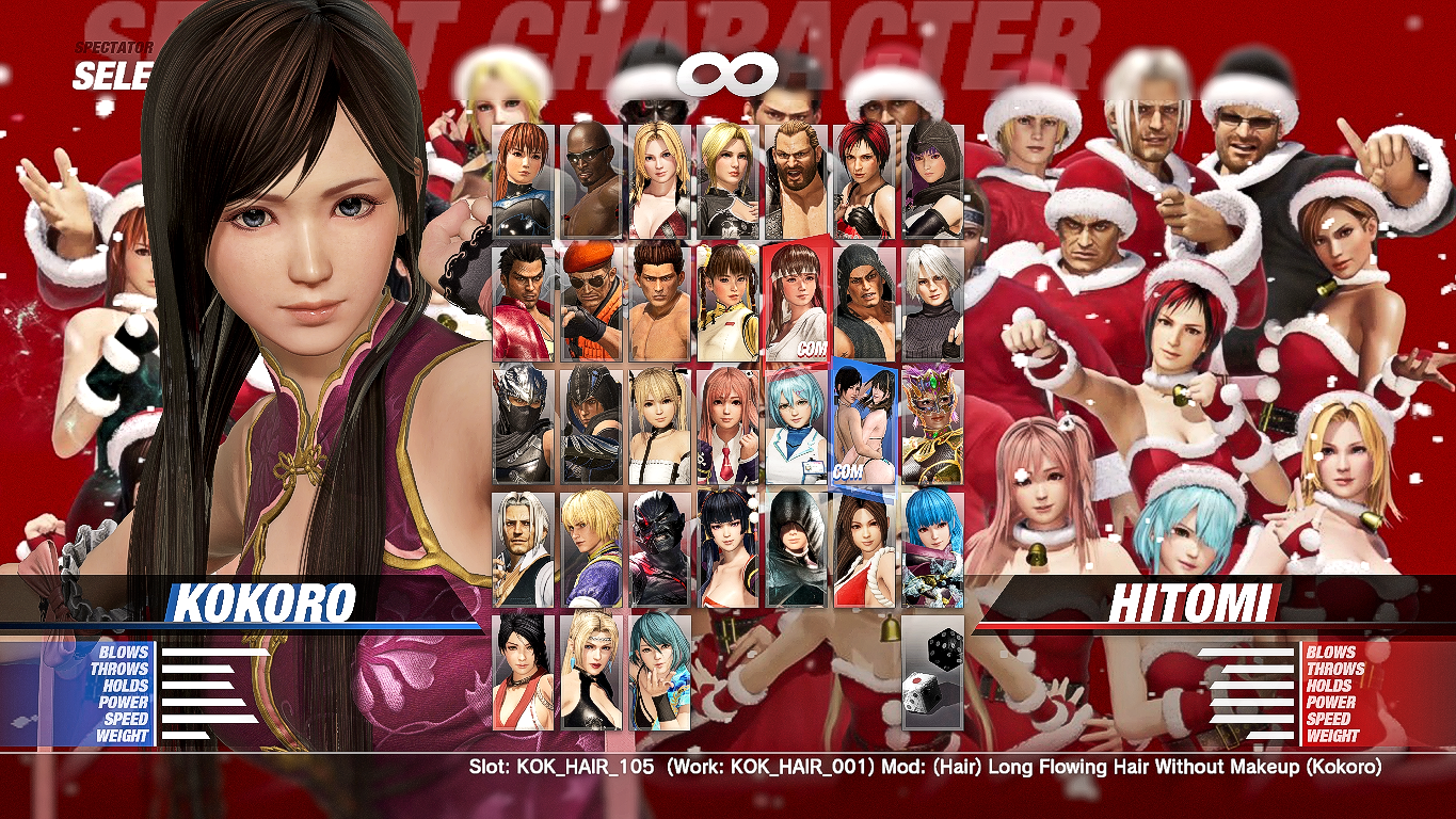 (Free DL) DoA6 Long Flowing Hair w/o Makeup Kokoro