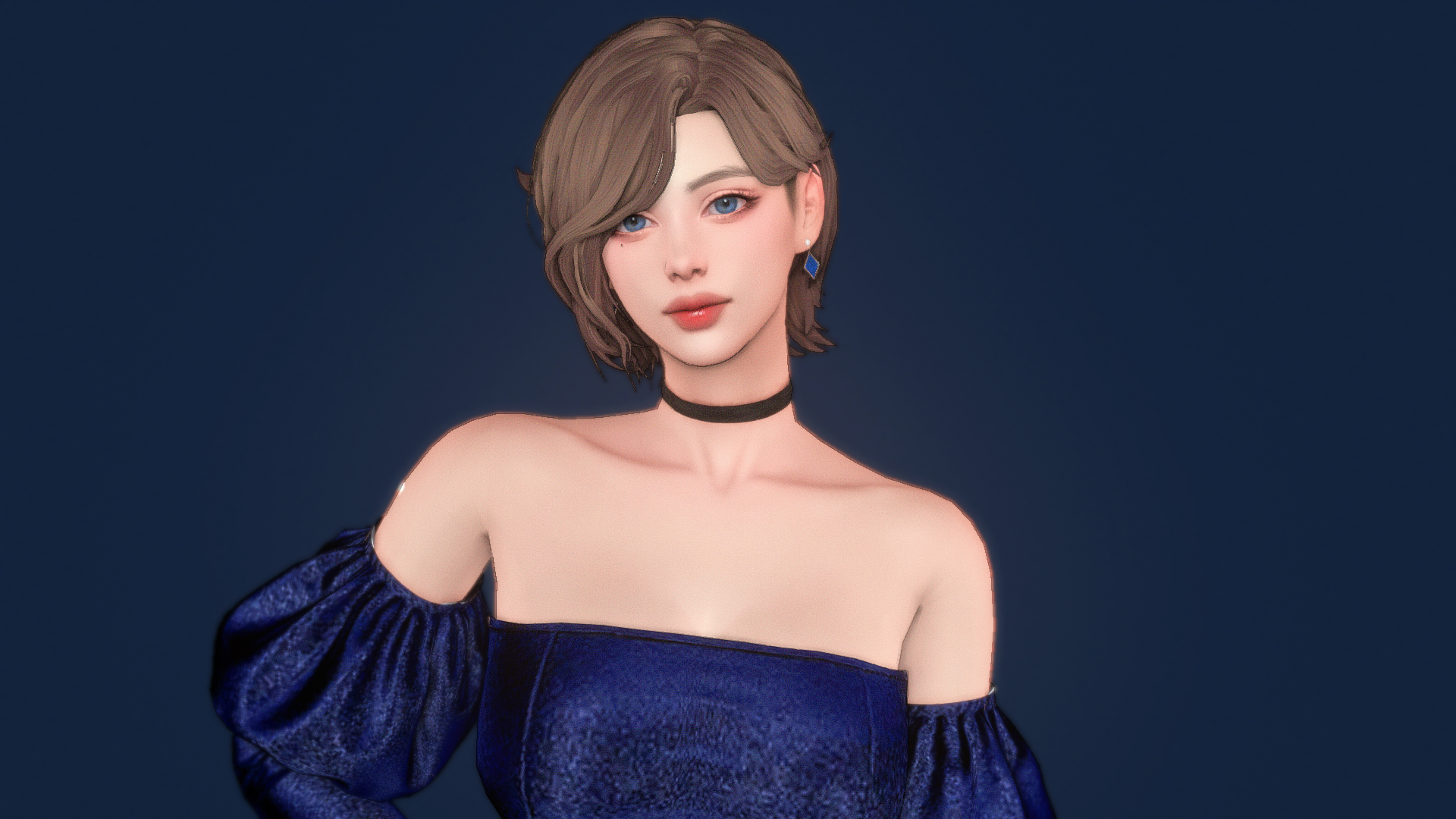 blue dress girl