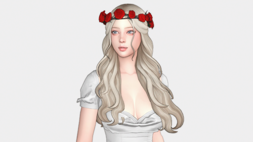 More information about "girl wearing a rose crown"