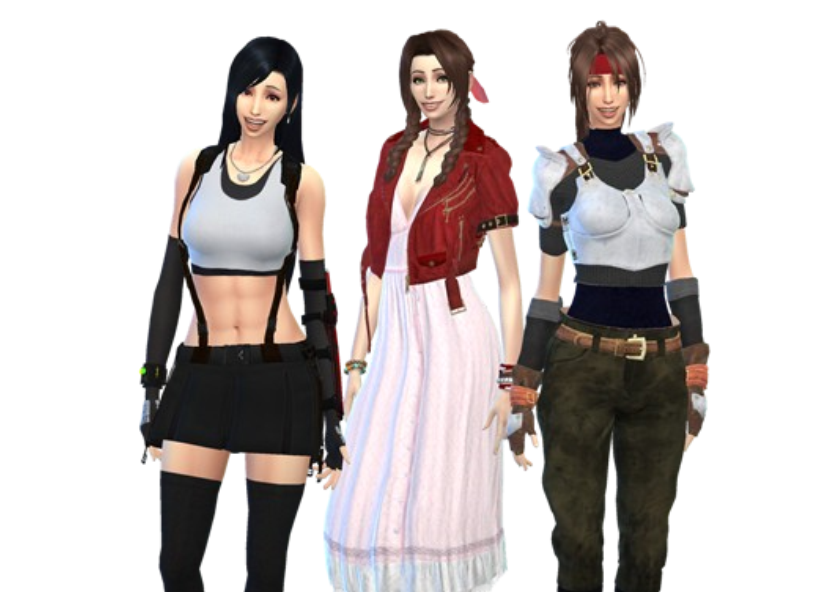 Tifa, Aerith, and Jessie of FF7