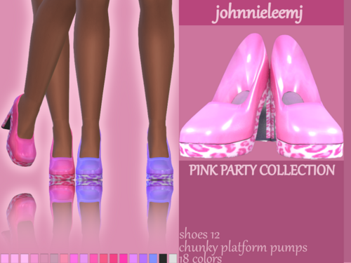More information about "johnnieleemj Shoes 12 ( Pink Party Collection - chunky platform pumps )"