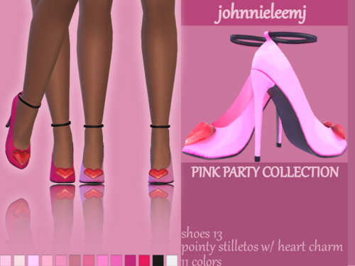 More information about "johnnieleemj Shoes 13( Pink Party Collection - Pointy Stiletto with Heart )"