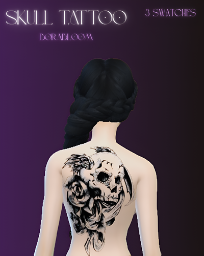 More information about "「 ✦ BORABLOOM ✦ 」 🖤 New Tattoo CC Drop – Skull"