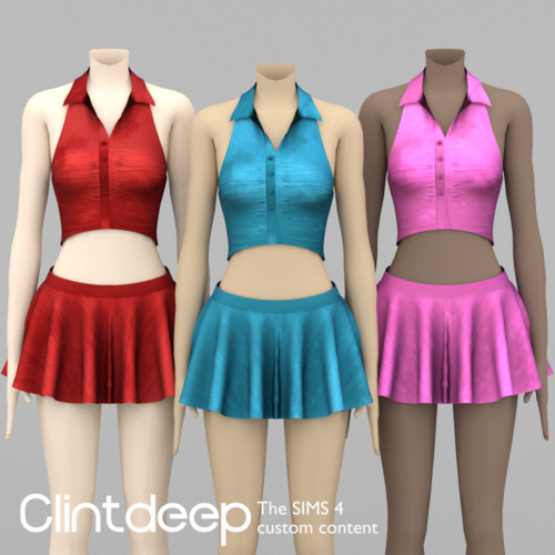 More information about "Clintdeep TS4 CC Jocelyn Criss - Cross top and Skirt"