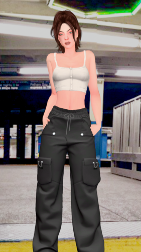 More information about "Button crop top & Cargo pants"