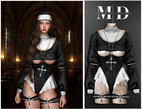 More information about "⚰️ ✞ sexy nun costume with molded body⚰️ ✞"