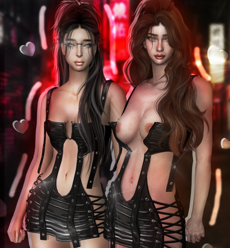 More information about "🌺 V1 and V2 Vanessa short leather dress 🌺 - Compatible with "Undressable" from WickedWhims"