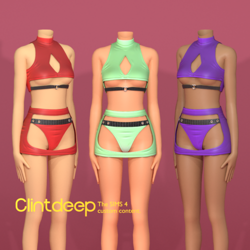 More information about "Clintdeep TS4 CC Laura Cut-out Crop Top and Mini Skirt"