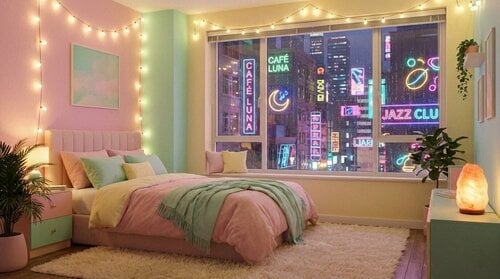 More information about "Neon City Softcore Bedroom CAS Background"