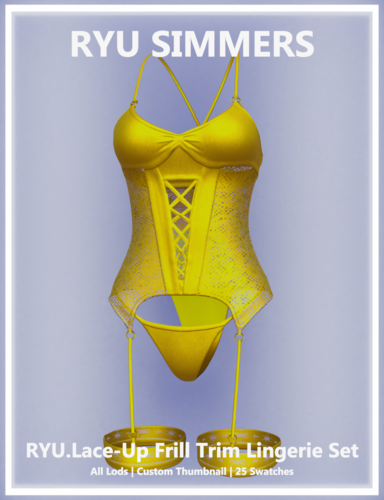 More information about "RYU.Lace-Up Frill Trim Lingerie Set"