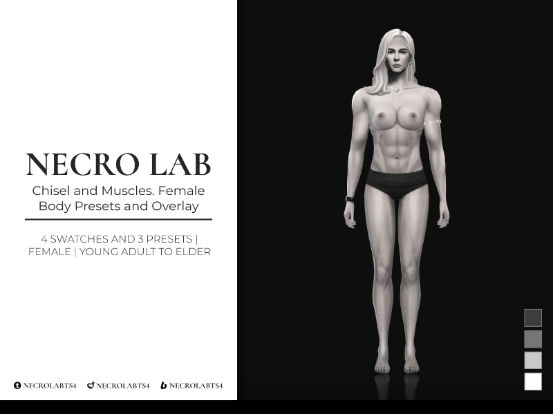 More information about "[NecroLab] Chisel and Muscles. Female Body Presets and Overlay"