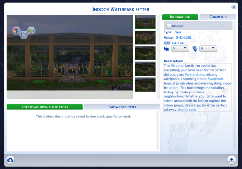 More information about "DATING SPA FOR EVERY ACTIVITY 64x64 WATERPARK LOT - changed lot from the sims gallery"