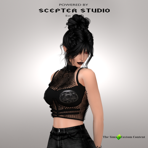 More information about "Onyx Net Lace Layered Top by Scepter"