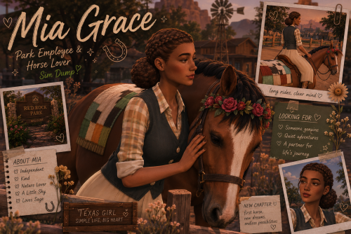 More information about "✨ FREE ✨ Mia Grace | Park Employee & Horse Lover | Sim Dump 🤎🐴"