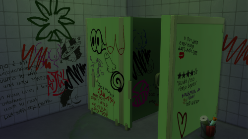 More information about "Bathroom Stall Graffiti - Explicit scribbles and doodles in simlish for your trashy builds"