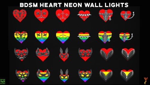 More information about "BDSM Heart Wall Decor - Decals and Neon Wall Lights"