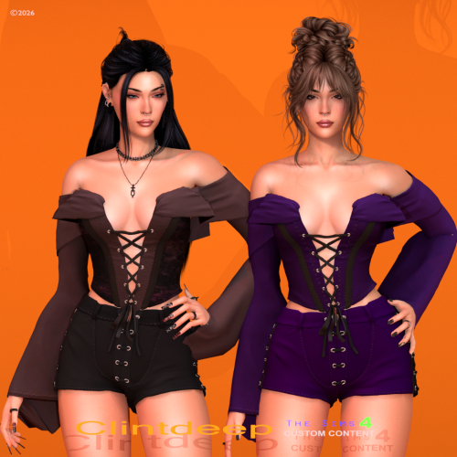 More information about "Clintdeep TS4 CC - Veloria Outfit Set"