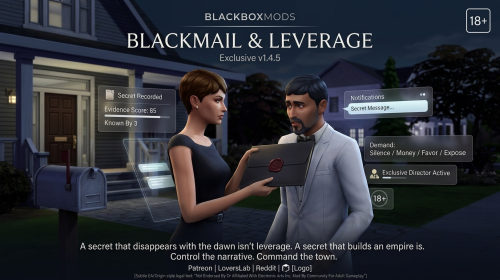More information about "[The Sims 4] BlackBoxMods — Blackmail & Leverage v1.4.5 — Secrets, demands, exposure, NPC follow-through"