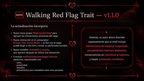More information about "sfw- Walking Red Flag Trait Traducción al español neutro. Rasgo Para más drama."