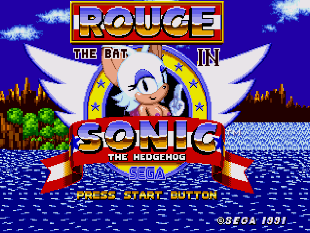 Rouge In Sonic 1 (Naked & Topless Versions)
