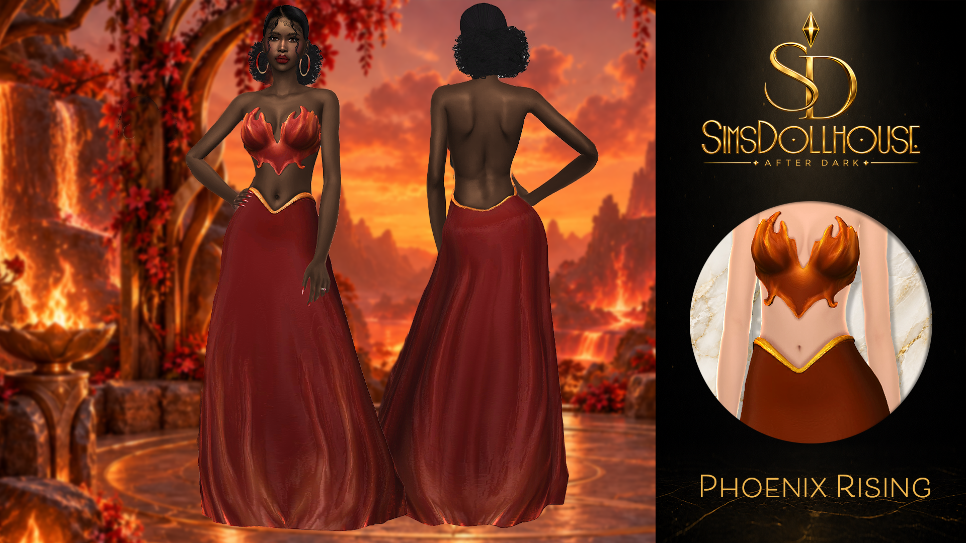SimsDollhouse - Phoenix Rising Dress