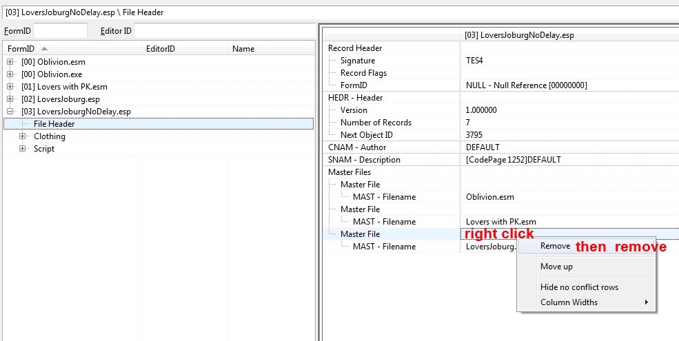 Removing ESM dependancies from mods. - Oblivion Technical Support ...