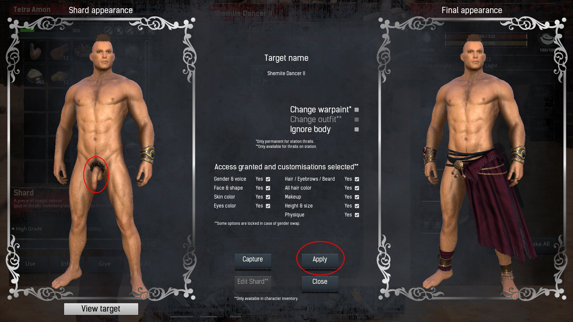 CEConan Exiles Changing Thrall Penis Size Via CharEditLite Mod