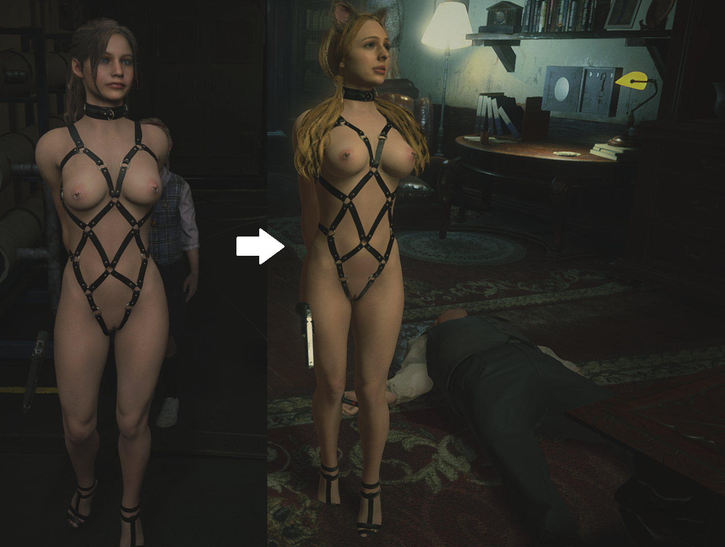 This mod makes Katherine use the nude Claire body that you have installed (...