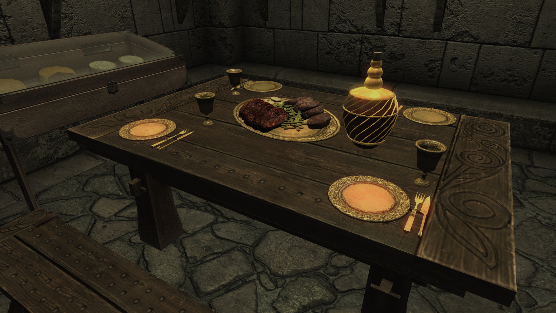 drinking corner, added some food and cutlery