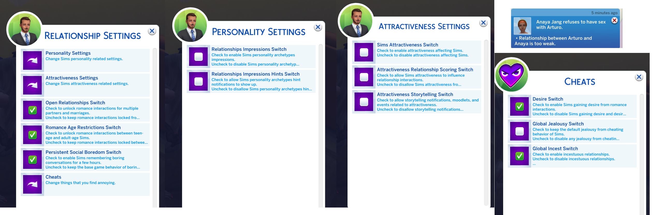 The Sims 4: ModifyRelationship Cheat has been updated!