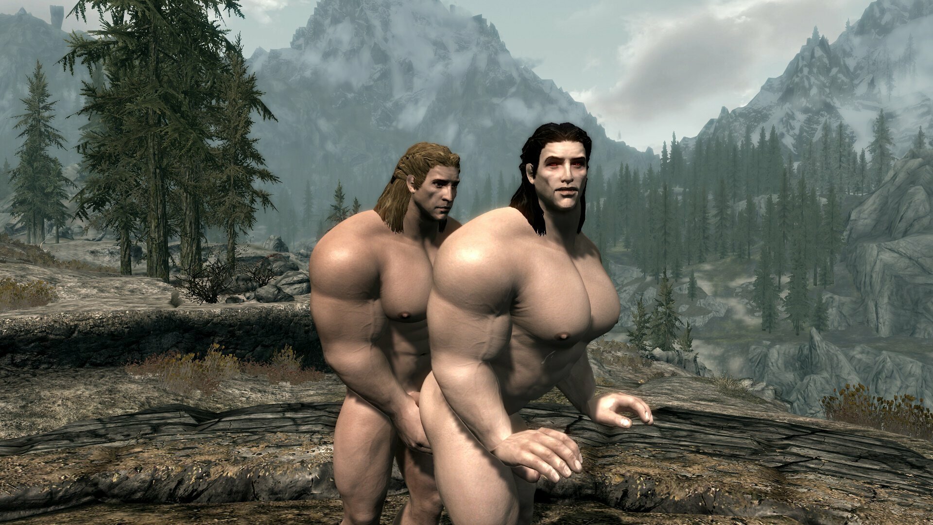 Gareth and Sven decided to have fun in nature after sex in a tavern 