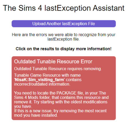 Exception detected sims 4 community lib ошибка