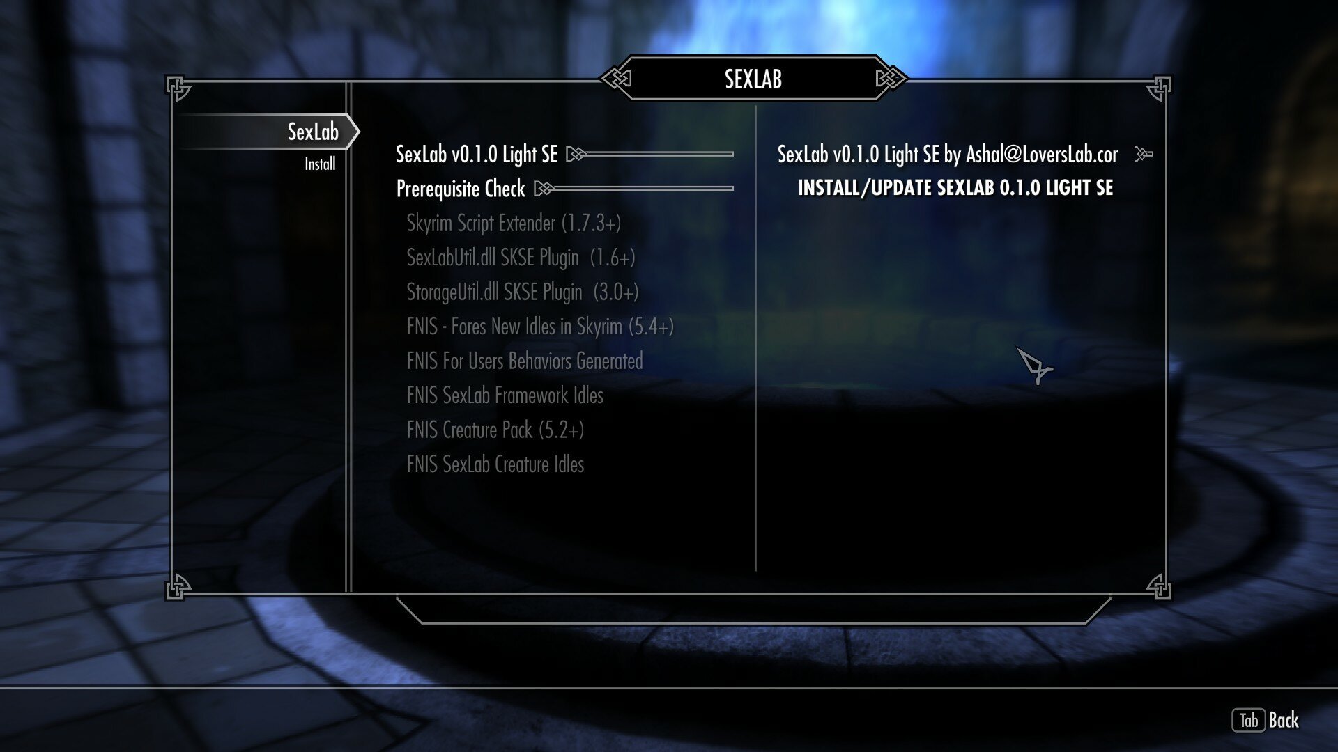Problem With Sexlab Light Se Technical Support Skyrim Special