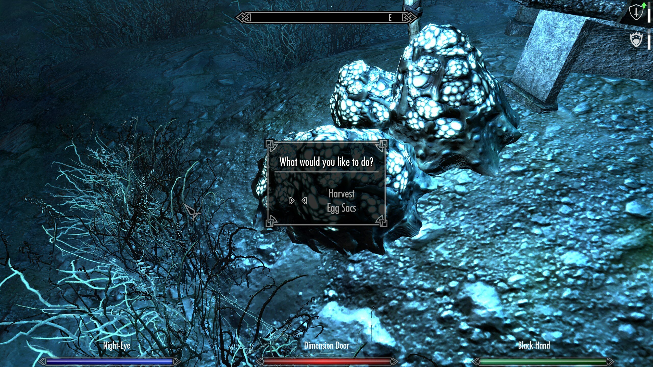 Seeking cause for Blank Option when harvesting Chaurus Eggs Skyrim