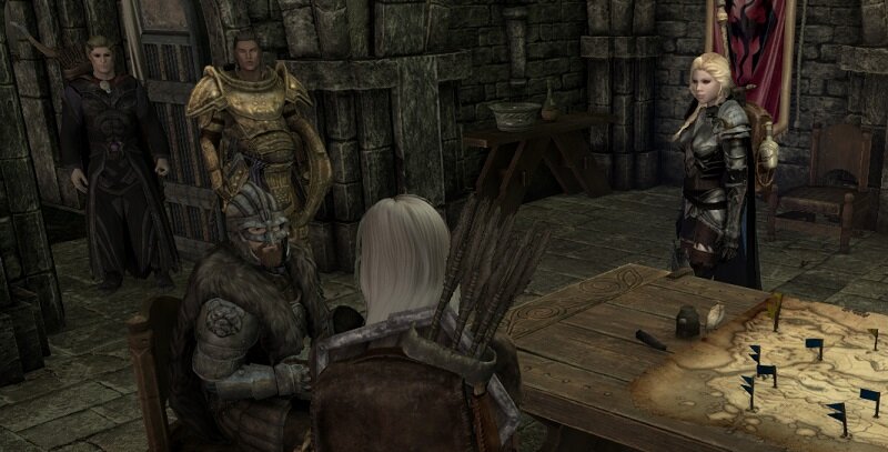 So today I found the courier in Whiterun.. standing still, frozen. Except  his mouth would move but no words came out. I don't know what this is but I  feel like burning