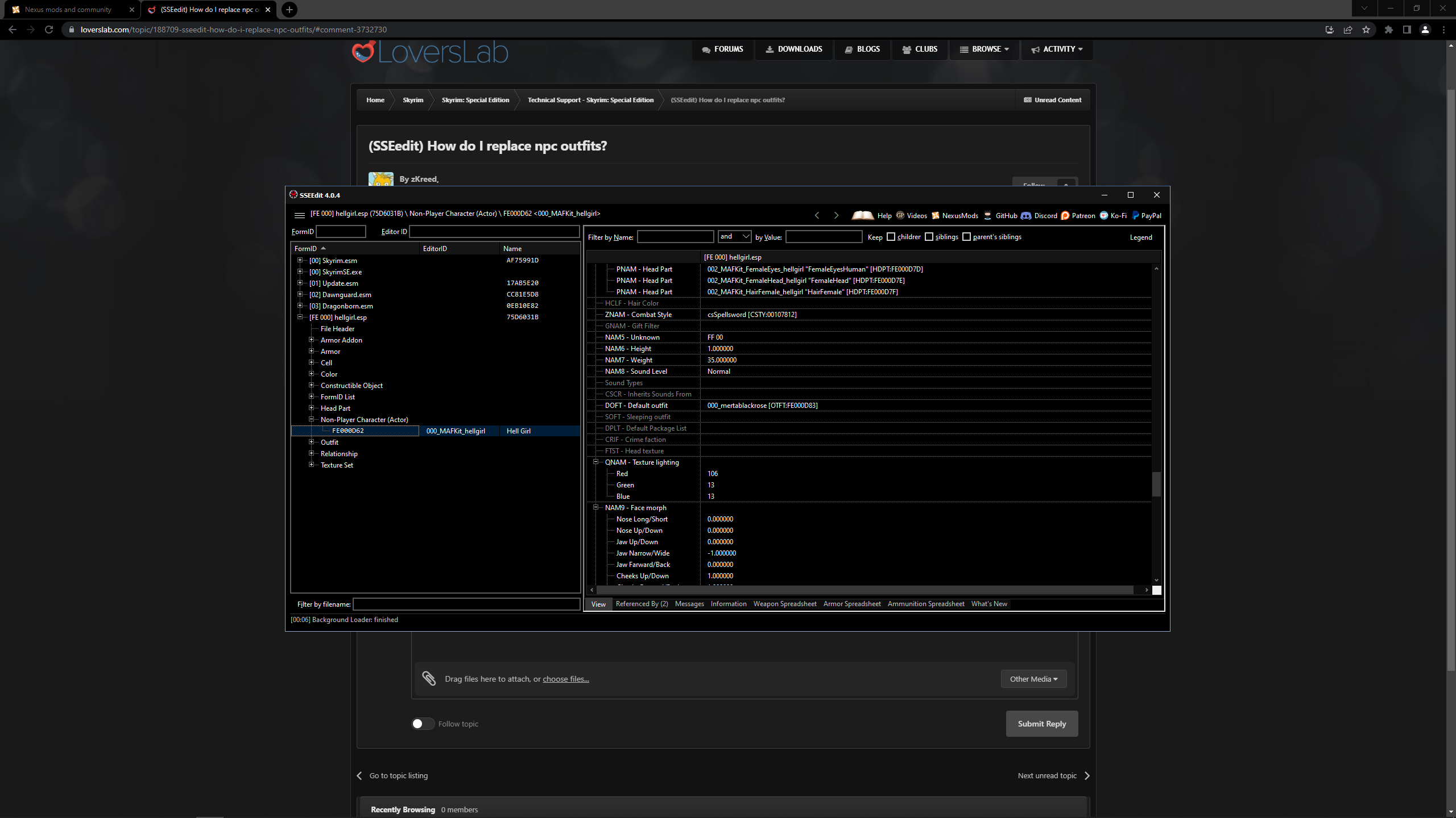 (SSEedit) How do I replace npc outfits? Technical Support Skyrim