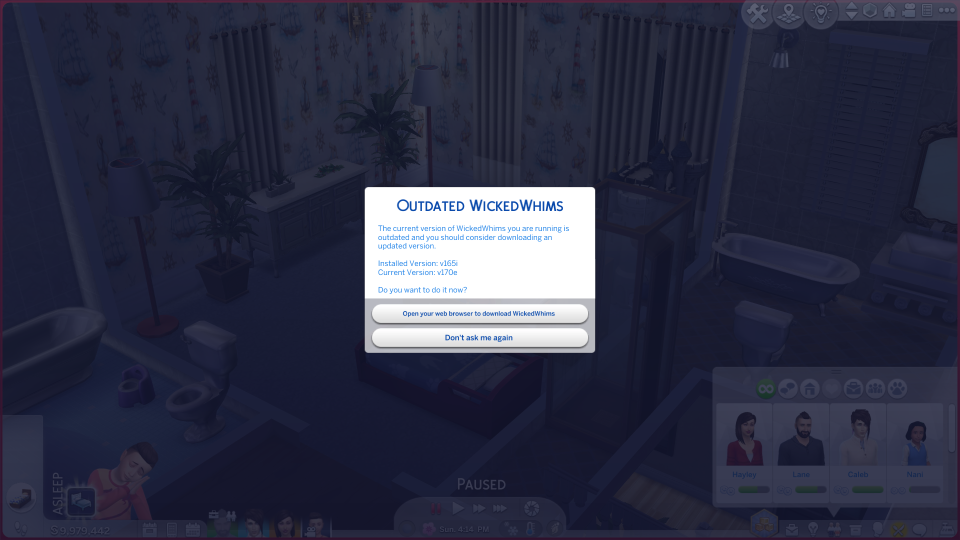 Sims 4 game says i have an old version - Technical Support - WickedWhims -  LoversLab