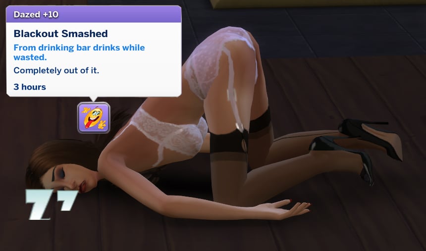 Девчонка из The Sims 4 трахается на собеседовании с толпой парней