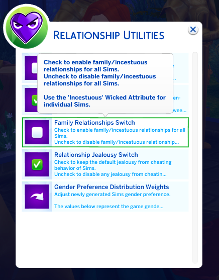 how to have incest in wicked woohoo - Technical Support 