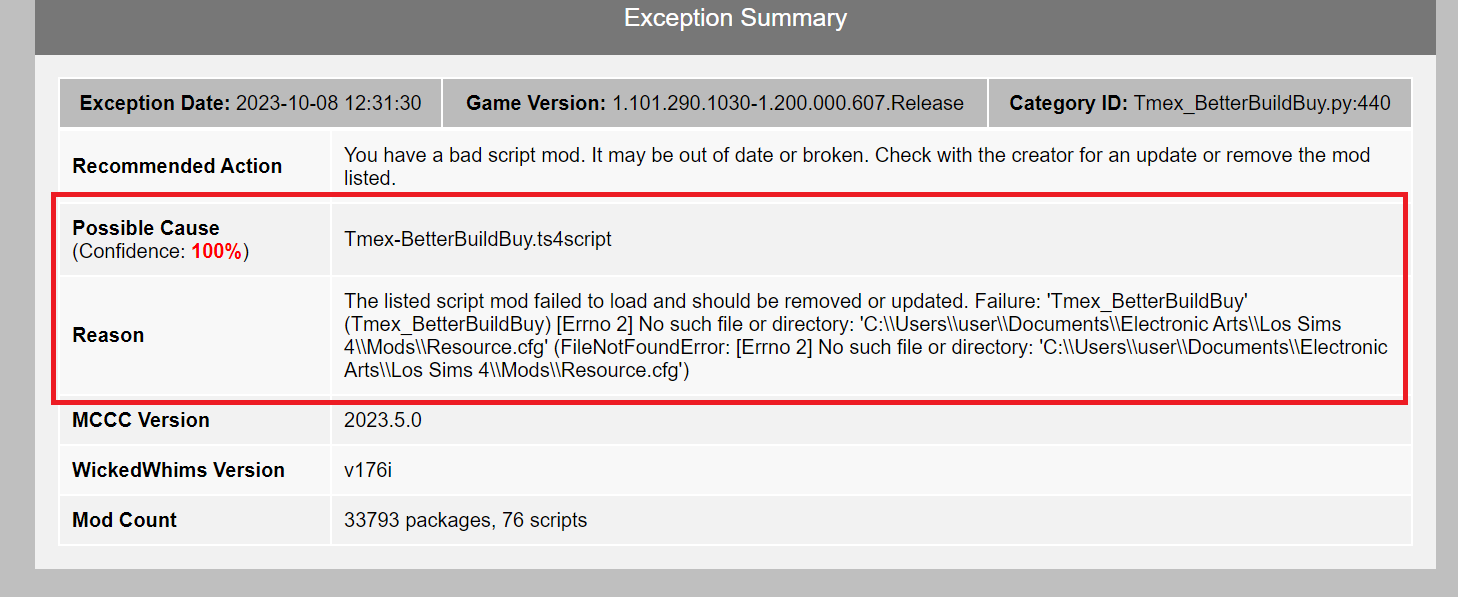 Last Exception The Sims 4 Technical Support Loverslab