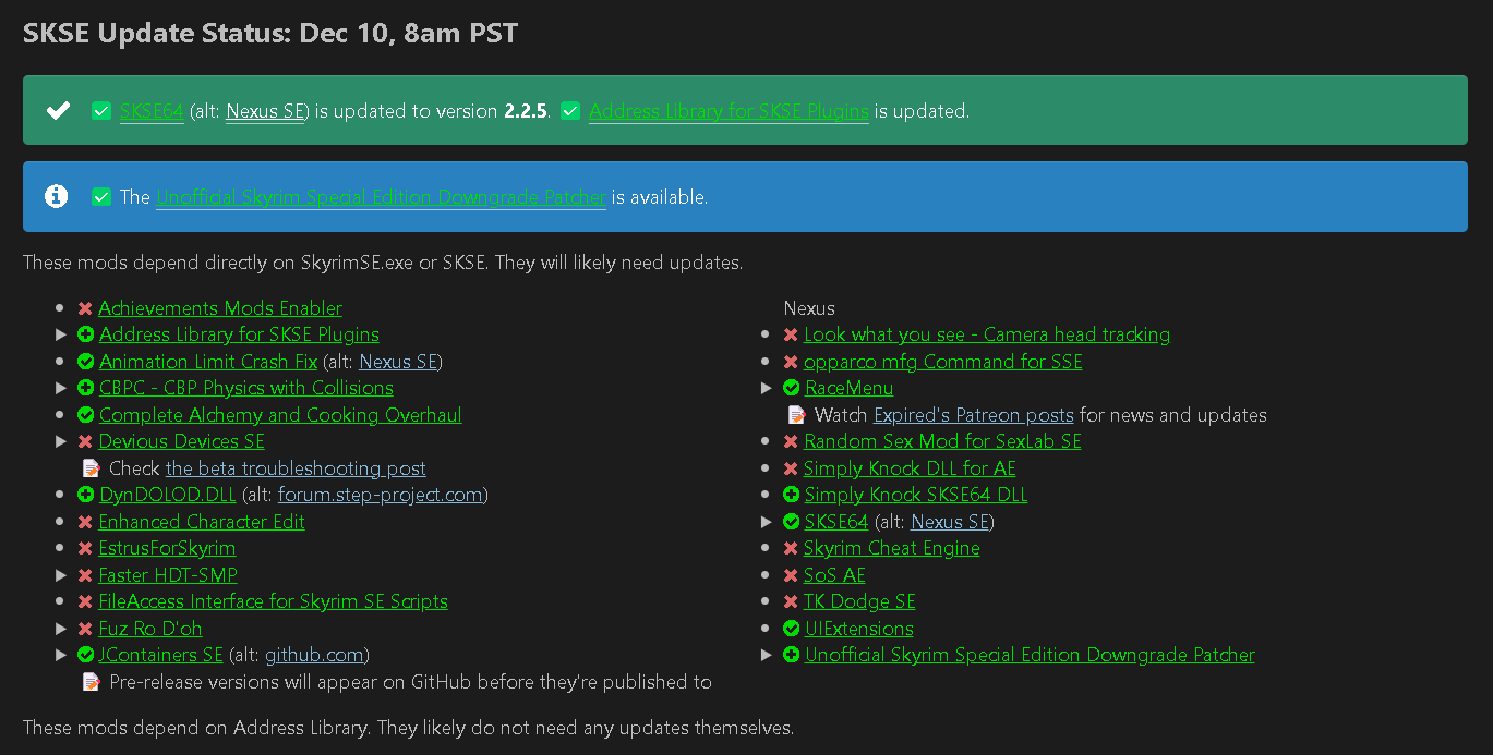 HELP - CANNOT install Schlongs of Skyrim - SE 1.6.6.30 / SKSE64 2.2.3 ...