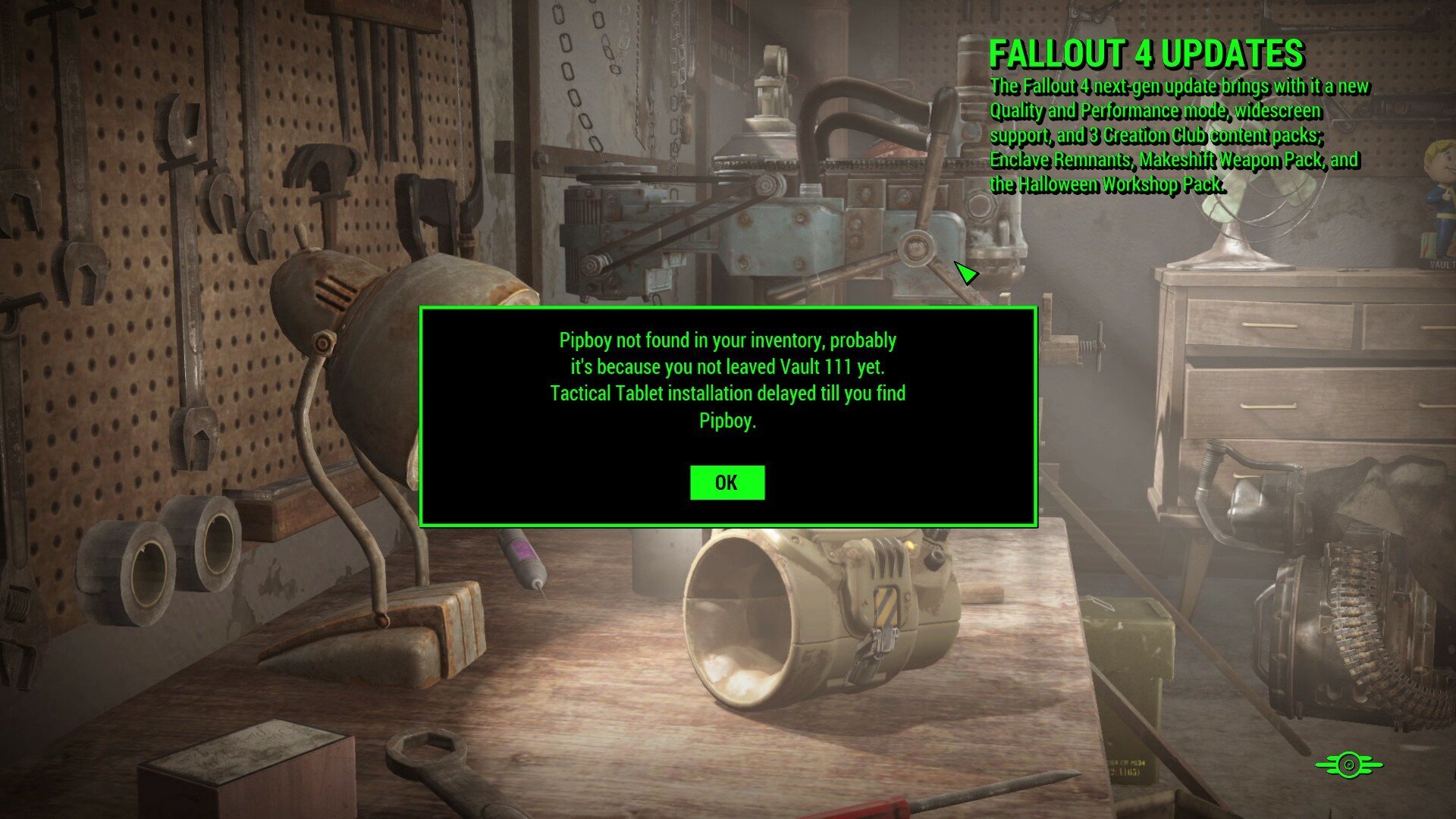 Tactical Tablet And Main Menu Video Loop Fallout 4 Technical Support