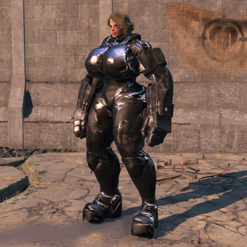 Some images of power armor using the B90 mesh. 
